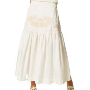 Actitude Twinset Gonna a fiori Bianco Donna